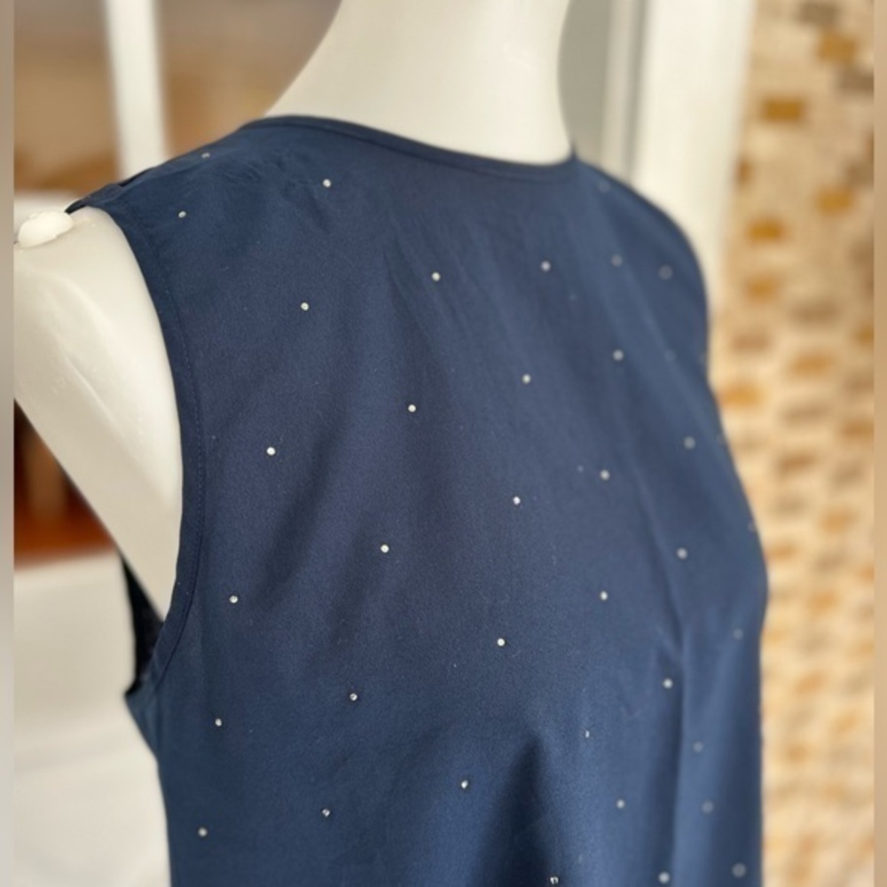 French Connection blue rhinestone sparkle tank top